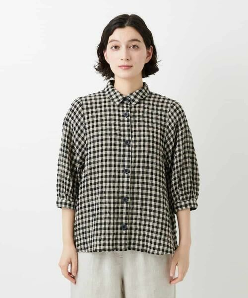 Maison de CINQ / メゾン ドゥ サンク シャツ・ブラウス | [セットアップ対応]リネンコットンギンガムチェックブラウス | 詳細9