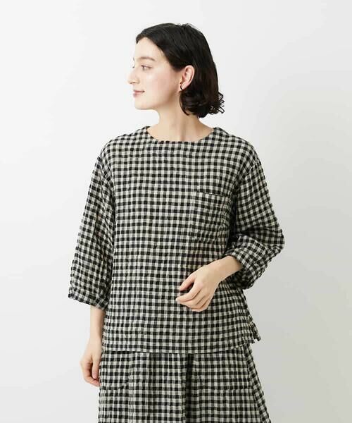 Maison de CINQ / メゾン ドゥ サンク シャツ・ブラウス | [セットアップ対応]リネンコットンギンガムチェックブラウス | 詳細14