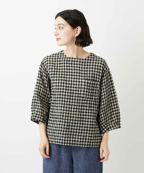 Maison de CINQ / メゾン ドゥ サンク シャツ・ブラウス | [セットアップ対応]リネンコットンギンガムチェックブラウス | 詳細15