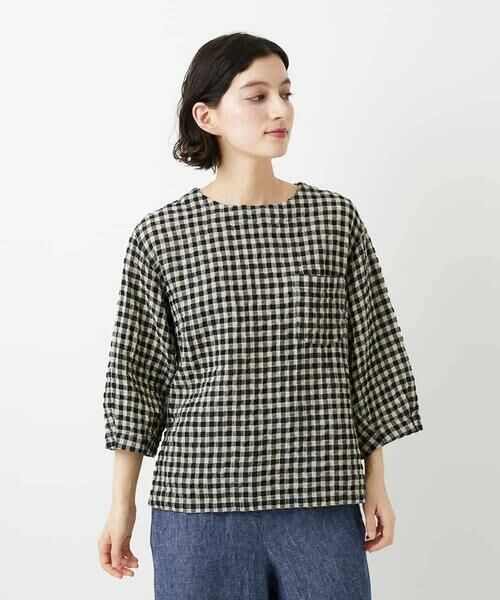 Maison de CINQ / メゾン ドゥ サンク シャツ・ブラウス | [セットアップ対応]リネンコットンギンガムチェックブラウス | 詳細16