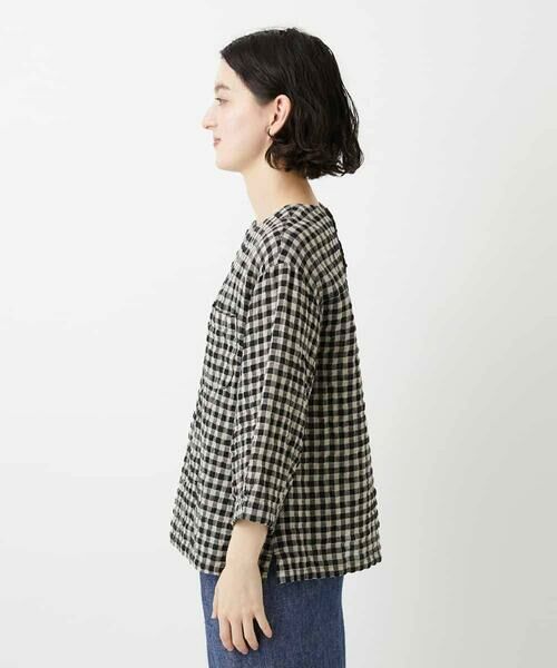 Maison de CINQ / メゾン ドゥ サンク シャツ・ブラウス | [セットアップ対応]リネンコットンギンガムチェックブラウス | 詳細2