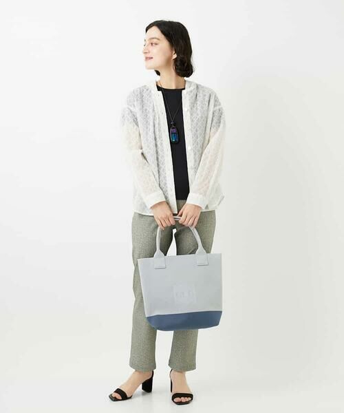 Maison de CINQ / メゾン ドゥ サンク シャツ・ブラウス | 塩縮ダイヤ柄フード襟ブラウス | 詳細11