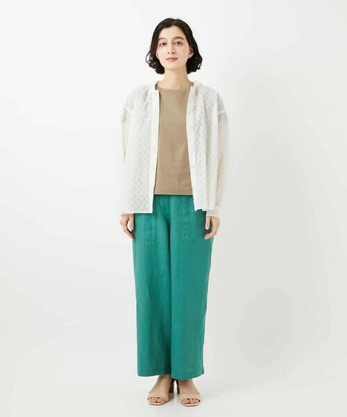 Maison de CINQ / メゾン ドゥ サンク シャツ・ブラウス | 塩縮ダイヤ柄フード襟ブラウス | 詳細14