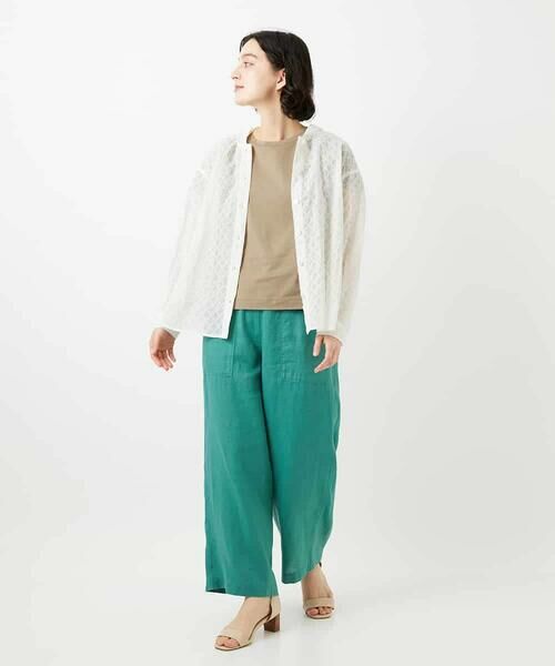 Maison de CINQ / メゾン ドゥ サンク シャツ・ブラウス | 塩縮ダイヤ柄フード襟ブラウス | 詳細15