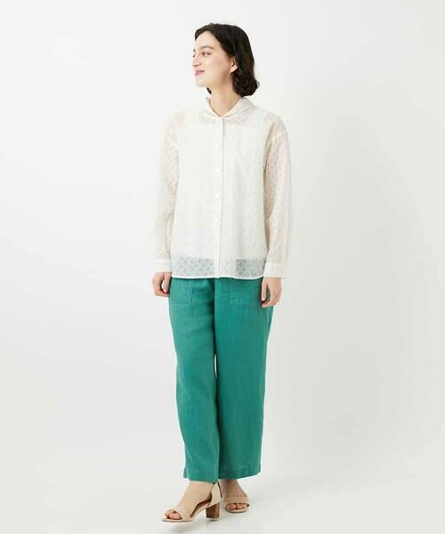 Maison de CINQ / メゾン ドゥ サンク シャツ・ブラウス | 塩縮ダイヤ柄フード襟ブラウス | 詳細17