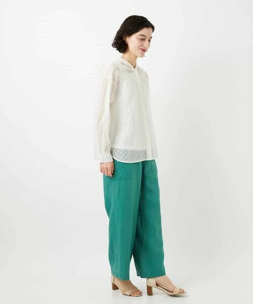 Maison de CINQ / メゾン ドゥ サンク シャツ・ブラウス | 塩縮ダイヤ柄フード襟ブラウス | 詳細18