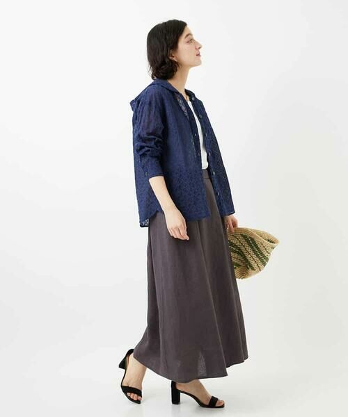 Maison de CINQ / メゾン ドゥ サンク シャツ・ブラウス | 塩縮ダイヤ柄フード襟ブラウス | 詳細23