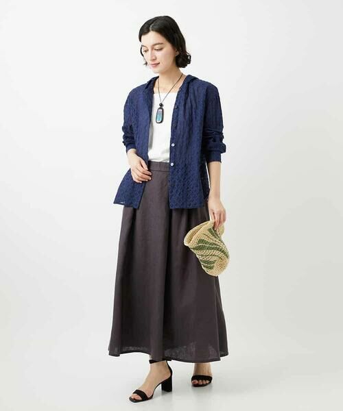 Maison de CINQ / メゾン ドゥ サンク シャツ・ブラウス | 塩縮ダイヤ柄フード襟ブラウス | 詳細24