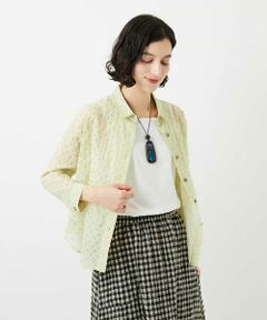 Maison de CINQ / メゾン ドゥ サンク シャツ・ブラウス | 塩縮ダイヤ柄ブラウス