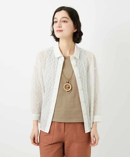 Maison de CINQ / メゾン ドゥ サンク シャツ・ブラウス | 塩縮ダイヤ柄ブラウス | 詳細12