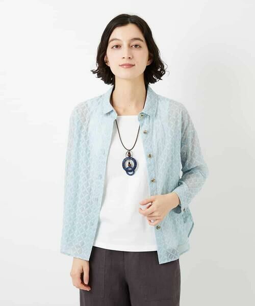 Maison de CINQ / メゾン ドゥ サンク シャツ・ブラウス | 塩縮ダイヤ柄ブラウス | 詳細2