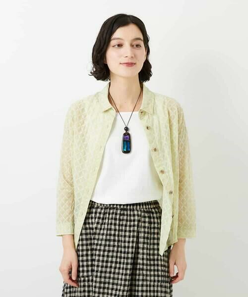 Maison de CINQ / メゾン ドゥ サンク シャツ・ブラウス | 塩縮ダイヤ柄ブラウス | 詳細6