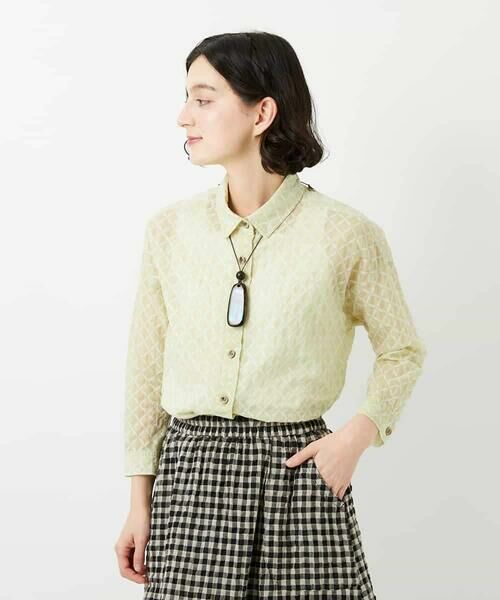 Maison de CINQ / メゾン ドゥ サンク シャツ・ブラウス | 塩縮ダイヤ柄ブラウス | 詳細7