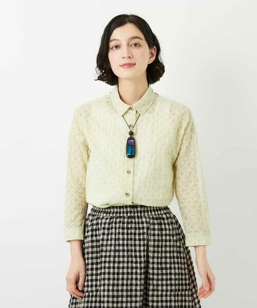 Maison de CINQ / メゾン ドゥ サンク シャツ・ブラウス | 塩縮ダイヤ柄ブラウス | 詳細8