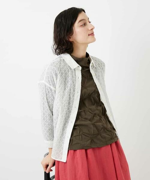 Maison de CINQ / メゾン ドゥ サンク シャツ・ブラウス | 塩縮ダイヤ柄ブラウス | 詳細9