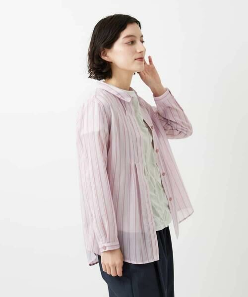 Maison de CINQ / メゾン ドゥ サンク シャツ・ブラウス | シアーストライプ前開きブラウス | 詳細1