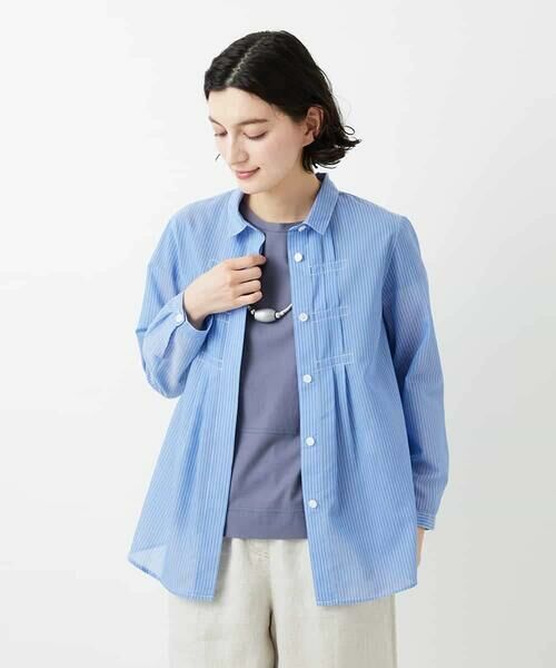 Maison de CINQ / メゾン ドゥ サンク シャツ・ブラウス | シアーストライプ前開きブラウス | 詳細3