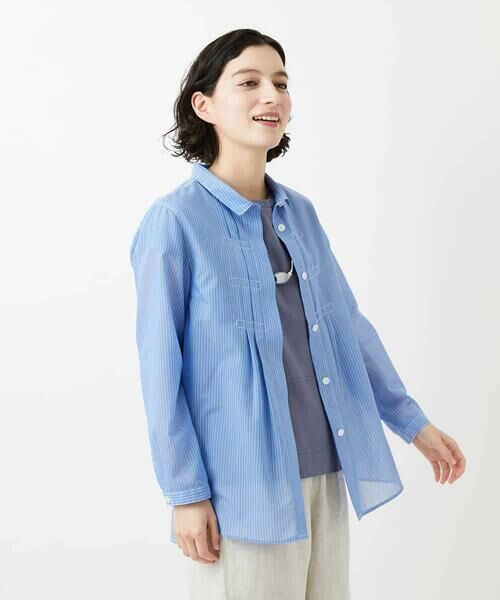 Maison de CINQ / メゾン ドゥ サンク シャツ・ブラウス | シアーストライプ前開きブラウス | 詳細4