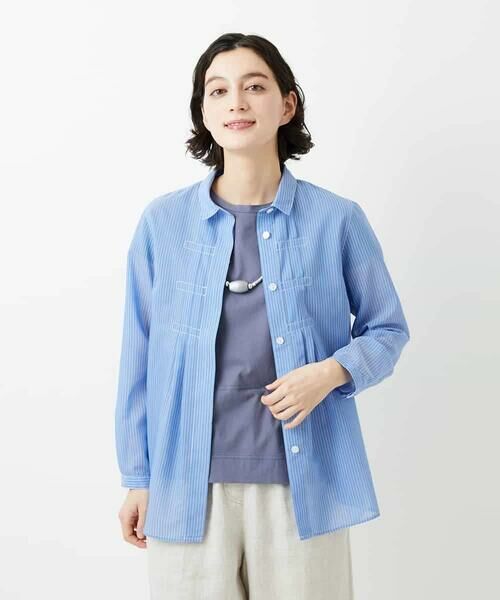 Maison de CINQ / メゾン ドゥ サンク シャツ・ブラウス | シアーストライプ前開きブラウス | 詳細5