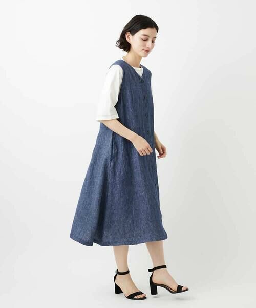 Maison de CINQ / メゾン ドゥ サンク ロング・マキシ丈スカート | デニム調リネンジャンパースカート | 詳細16