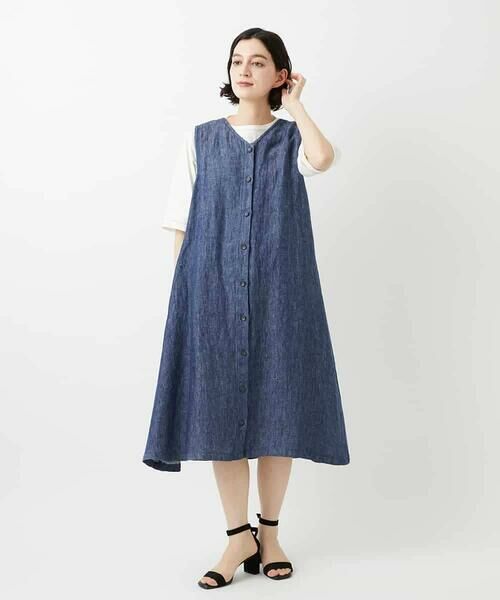Maison de CINQ / メゾン ドゥ サンク ロング・マキシ丈スカート | デニム調リネンジャンパースカート | 詳細17
