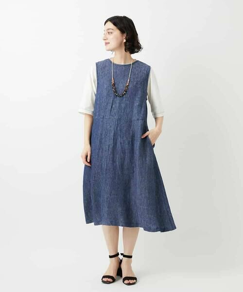 Maison de CINQ / メゾン ドゥ サンク ロング・マキシ丈スカート | デニム調リネンジャンパースカート | 詳細18