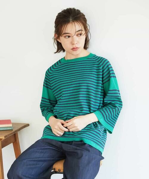 Maison de CINQ / メゾン ドゥ サンク ニット・セーター | ペーパーヤーンボーダーニット | 詳細1