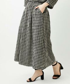 Maison de CINQ / メゾン ドゥ サンク ロング・マキシ丈スカート | [セットアップ対応]リネンコットンギンガムチェックスカート