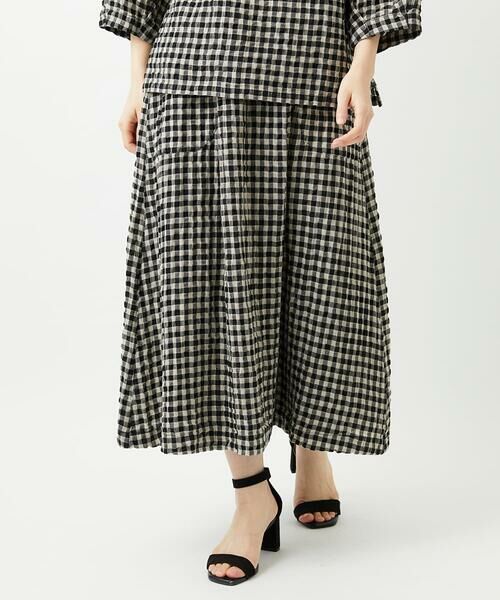 Maison de CINQ / メゾン ドゥ サンク ロング・マキシ丈スカート | [セットアップ対応]リネンコットンギンガムチェックスカート | 詳細1