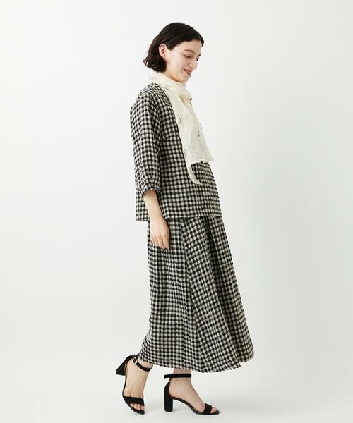 Maison de CINQ / メゾン ドゥ サンク ロング・マキシ丈スカート | [セットアップ対応]リネンコットンギンガムチェックスカート | 詳細11
