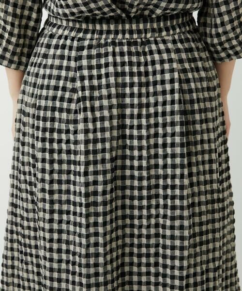 Maison de CINQ / メゾン ドゥ サンク ロング・マキシ丈スカート | [セットアップ対応]リネンコットンギンガムチェックスカート | 詳細5