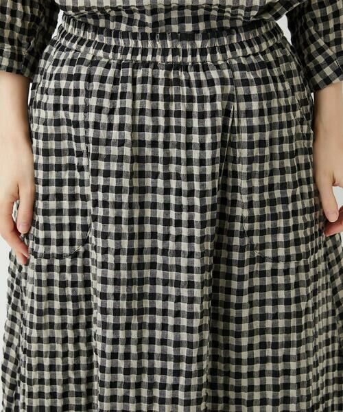 Maison de CINQ / メゾン ドゥ サンク ロング・マキシ丈スカート | [セットアップ対応]リネンコットンギンガムチェックスカート | 詳細6