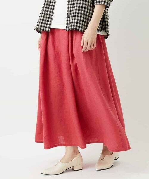 Maison de CINQ / メゾン ドゥ サンク ロング・マキシ丈スカート | カラーリネン製品洗いスカート | 詳細1