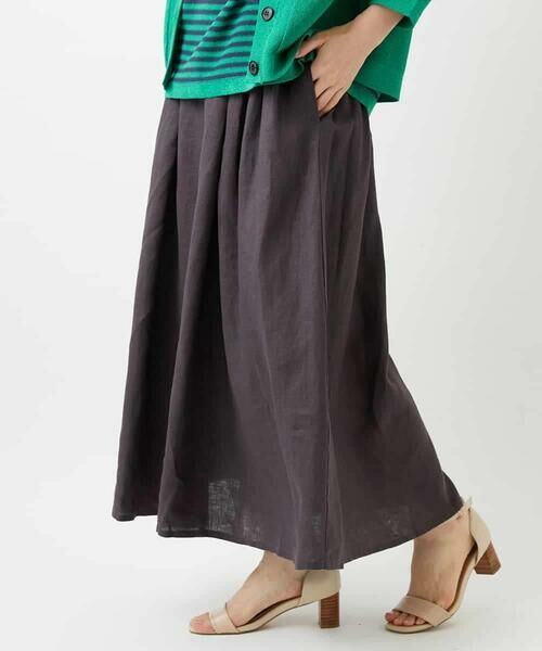Maison de CINQ / メゾン ドゥ サンク ロング・マキシ丈スカート | カラーリネン製品洗いスカート | 詳細2