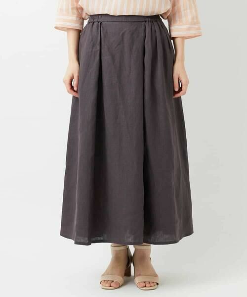 Maison de CINQ / メゾン ドゥ サンク ロング・マキシ丈スカート | カラーリネン製品洗いスカート | 詳細3