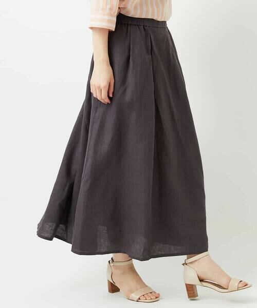Maison de CINQ / メゾン ドゥ サンク ロング・マキシ丈スカート | カラーリネン製品洗いスカート | 詳細4