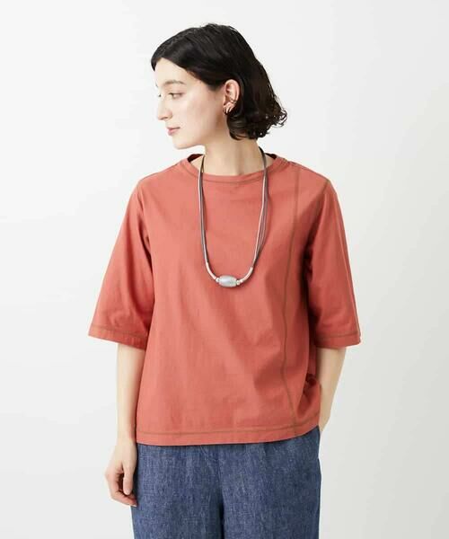 Maison de CINQ / メゾン ドゥ サンク カットソー | クールローレルスカイコットTシャツ（オレンジ）