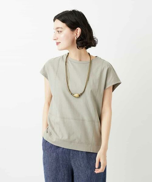 Maison de CINQ / メゾン ドゥ サンク カットソー | クールローレルスリーブレスカットソー（カーキ）