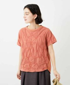 Maison de CINQ / メゾン ドゥ サンク カットソー | [日本製]麻混シャーリングフレンチスリーブカットソー