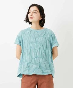 Maison de CINQ / メゾン ドゥ サンク カットソー | [日本製]麻混シャーリングフレンチスリーブカットソー