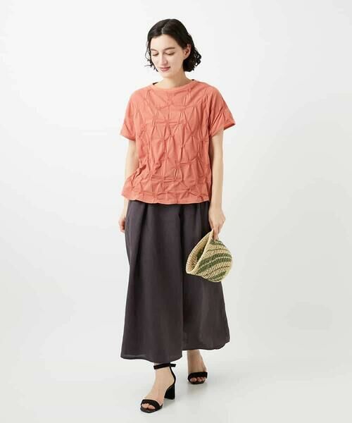 Maison de CINQ / メゾン ドゥ サンク カットソー | [日本製]麻混シャーリングフレンチスリーブカットソー | 詳細10