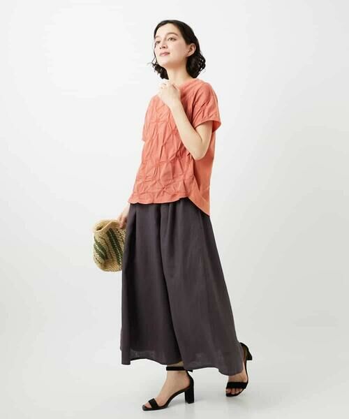 Maison de CINQ / メゾン ドゥ サンク カットソー | [日本製]麻混シャーリングフレンチスリーブカットソー | 詳細11