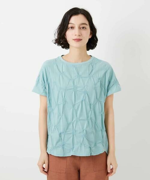 Maison de CINQ / メゾン ドゥ サンク カットソー | [日本製]麻混シャーリングフレンチスリーブカットソー | 詳細17