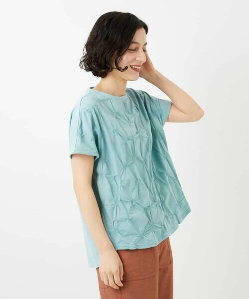 Maison de CINQ / メゾン ドゥ サンク カットソー | [日本製]麻混シャーリングフレンチスリーブカットソー | 詳細2