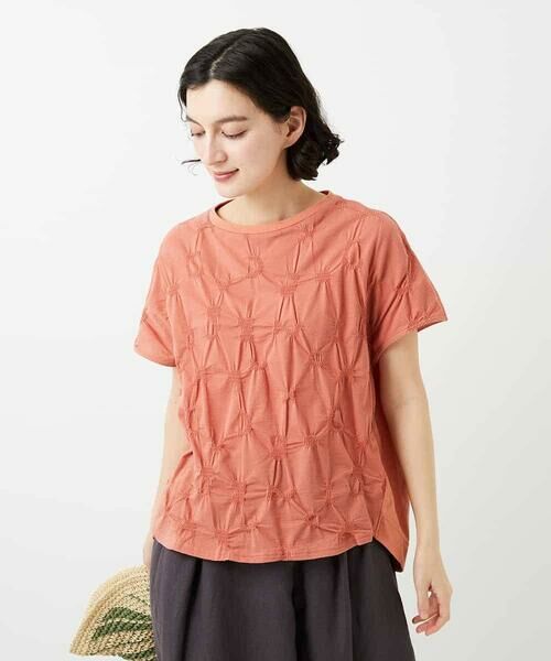 Maison de CINQ / メゾン ドゥ サンク カットソー | [日本製]麻混シャーリングフレンチスリーブカットソー | 詳細3