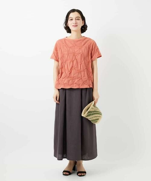 Maison de CINQ / メゾン ドゥ サンク カットソー | [日本製]麻混シャーリングフレンチスリーブカットソー | 詳細9