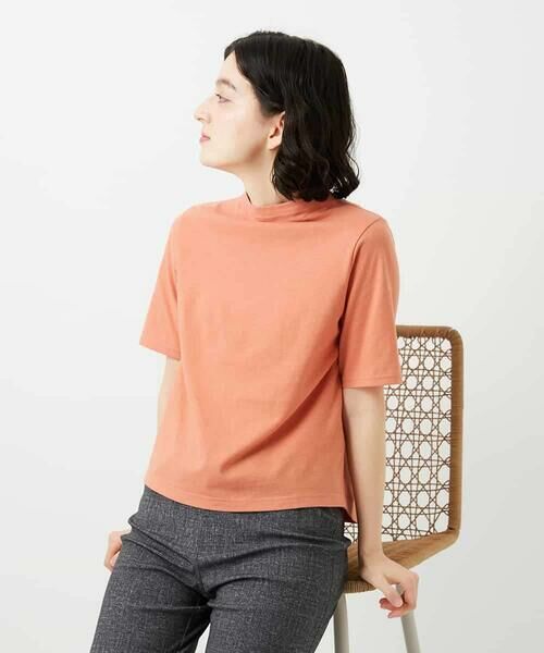 Maison de CINQ / メゾン ドゥ サンク カットソー | [日本製]綿麻ボトルネック天竺カットソー（オレンジ）