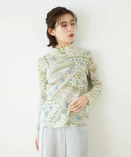 Maison de CINQ / メゾン ドゥ サンク カットソー | エスニック柄プリントハイネックプルオーバー | 詳細1