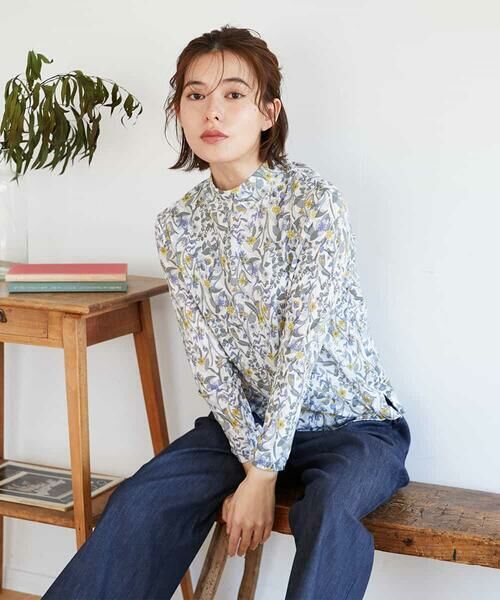 Maison de CINQ / メゾン ドゥ サンク カットソー | フラワーリーフプリントハイネックカットソー | 詳細1