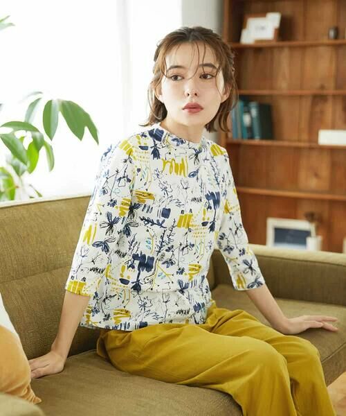 Maison de CINQ / メゾン ドゥ サンク カットソー | アート柄プリントプルオーバー（ホワイト系）